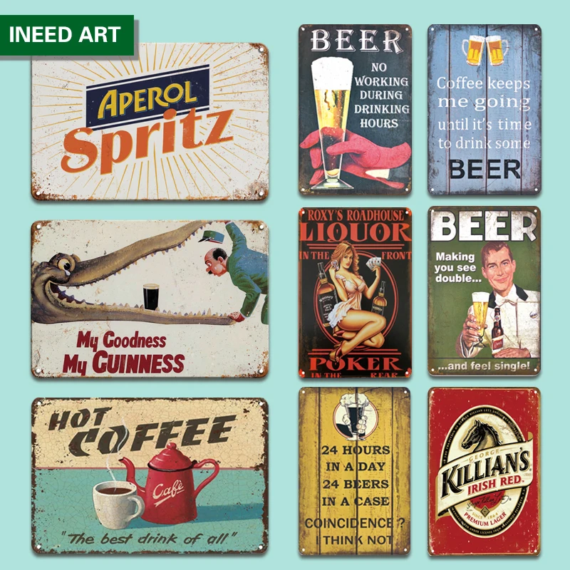 INEED Alcohol Beer Tin Plate Vintage Whiskey Metal Wall Poster Retro Coffee Bar Pub Iron Plate Kitchen Plaque Home Decor
INEED Alcohol Beer Tin Plate Vintage Whiskey Metal Wall Poster Retro Coffee Bar Pub Iron Plate Kitchen Plaque Home Decor