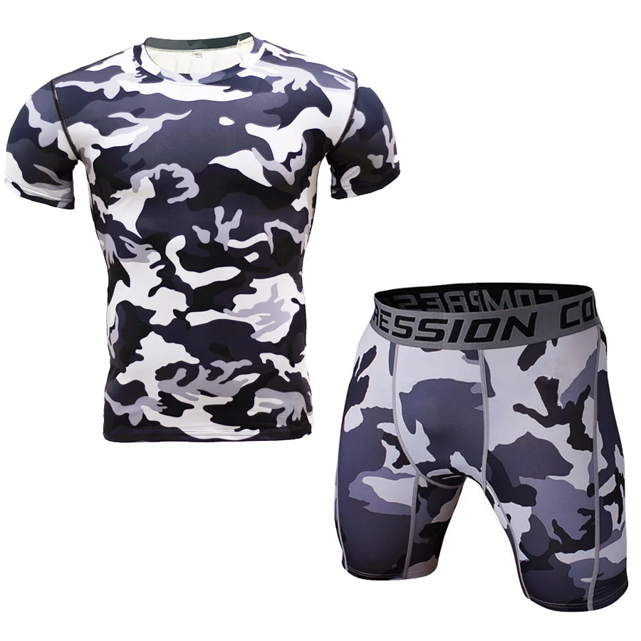 2020 Camouflage Suit Short-sleeved T-shirt Men's Sports Tights Fitness Clothes Running Workout Clothes Jogging Suit
2020 Camouflage Suit Short-sleeved T-shirt Men's Sports Tights Fitness Clothes Running Workout Clothes Jogging Suit