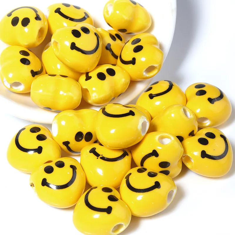 20Pcs/lot Yellow Ceramic Smile Face Beads Five Point Star Loose Beads Spacer Smiley for DIY Jewelry Bracelet Making Accessories
20Pcs/lot Yellow Ceramic Smile Face Beads Five Point Star Loose Beads Spacer Smiley for DIY Jewelry Bracelet Making Accessories