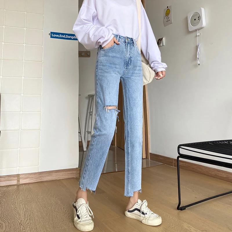 Autumn Outfit Little 150cm Jeans Female Straight Loose 2020 nian New Style Slimming Ripped Straight Pants
Autumn Outfit Little 150cm Jeans Female Straight Loose 2020 nian New Style Slimming Ripped Straight Pants