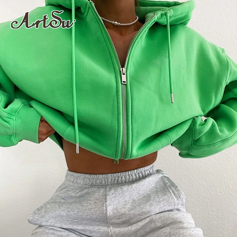 Artsu 2021 Autumn Winter Zip Up Hoodie Sweatshirt Streetwear Solid Hooded Long Sleeve Top Loose Casual Hoodie Cropped
Artsu 2021 Autumn Winter Zip Up Hoodie Sweatshirt Streetwear Solid Hooded Long Sleeve Top Loose Casual Hoodie Cropped
