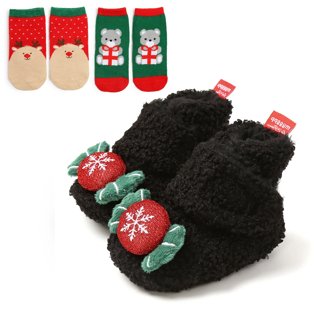 Baby Christmas Booties and Socks Set Winter Warm Cotton Fleece Ankle Crib Shoes and Socks 3 Piece set Infant First Walkers 2020
Baby Christmas Booties and Socks Set Winter Warm Cotton Fleece Ankle Crib Shoes and Socks 3 Piece set Infant First Walkers 2020