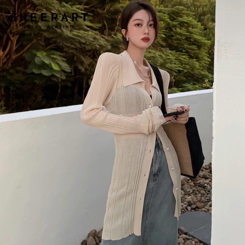 Длинный свитер CHEERART в рубчик, вязаный кардиган, Женский облегающий кардиган на пуговицах, корейская мода, женская трикотажная одежда, осенн...
Длинный свитер CHEERART в рубчик, вязаный кардиган, Женский облегающий кардиган на пуговицах, корейская мода, женская трикотажная одежда, осенн...