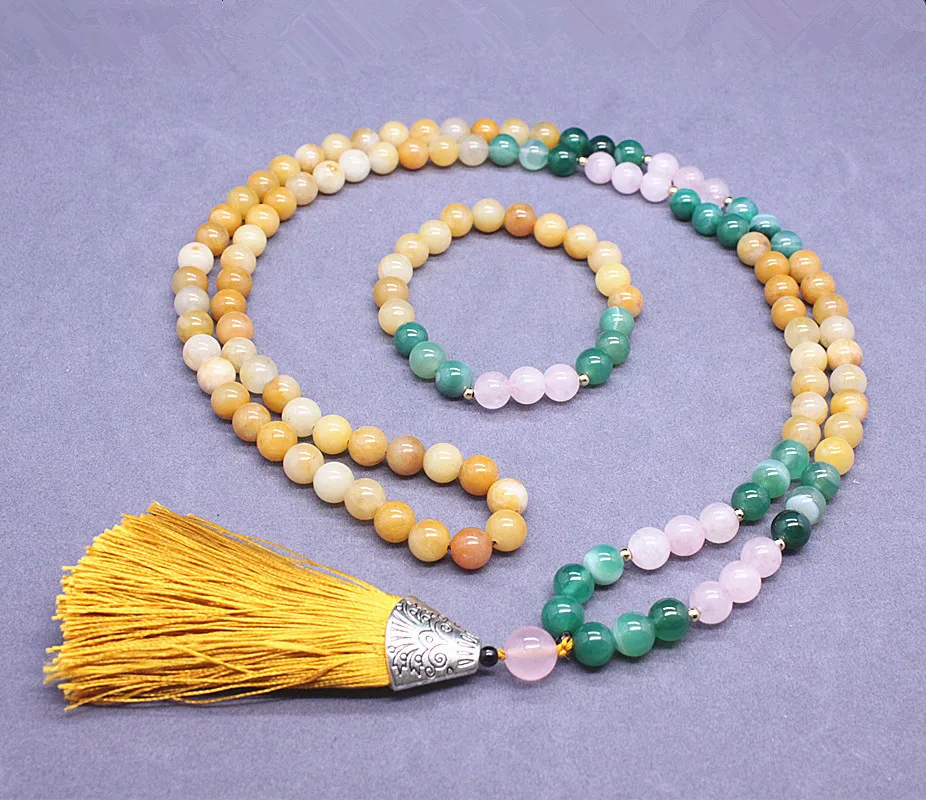 Top Quality Fine Natural Yellow Jade Natural Stones Agate Jewelry Sets 108Mala Beads Necklaces Bracelets For Women And Men
Top Quality Fine Natural Yellow Jade Natural Stones Agate Jewelry Sets 108Mala Beads Necklaces Bracelets For Women And Men