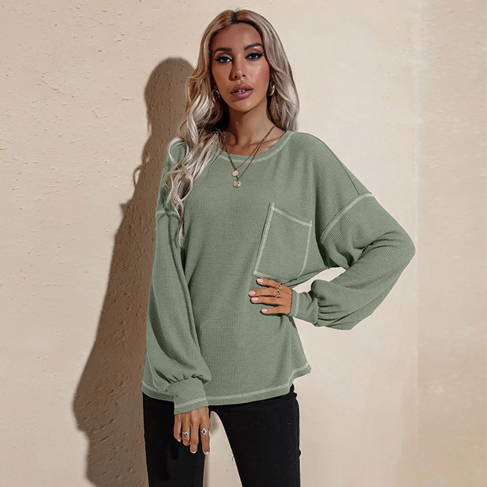 Женский Осенний пуловер, повседневный модный простой однотонный Свободный Топ с круглым вырезом и длинными рукавами, украшенный открытой л...
Женский Осенний пуловер, повседневный модный простой однотонный Свободный Топ с круглым вырезом и длинными рукавами, украшенный открытой л...