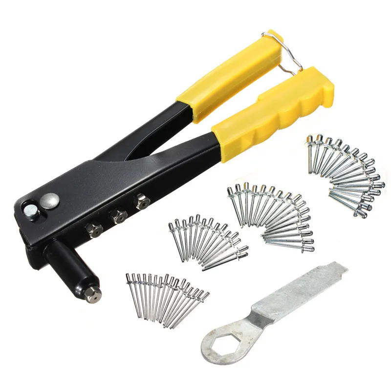 New 60pcs/set Pop Riveter Gun Rivets Kit Blind Rivet Hand Tool Set Gutter Repair Heavy Duty Manual Pull Cap Professional Tools
New 60pcs/set Pop Riveter Gun Rivets Kit Blind Rivet Hand Tool Set Gutter Repair Heavy Duty Manual Pull Cap Professional Tools