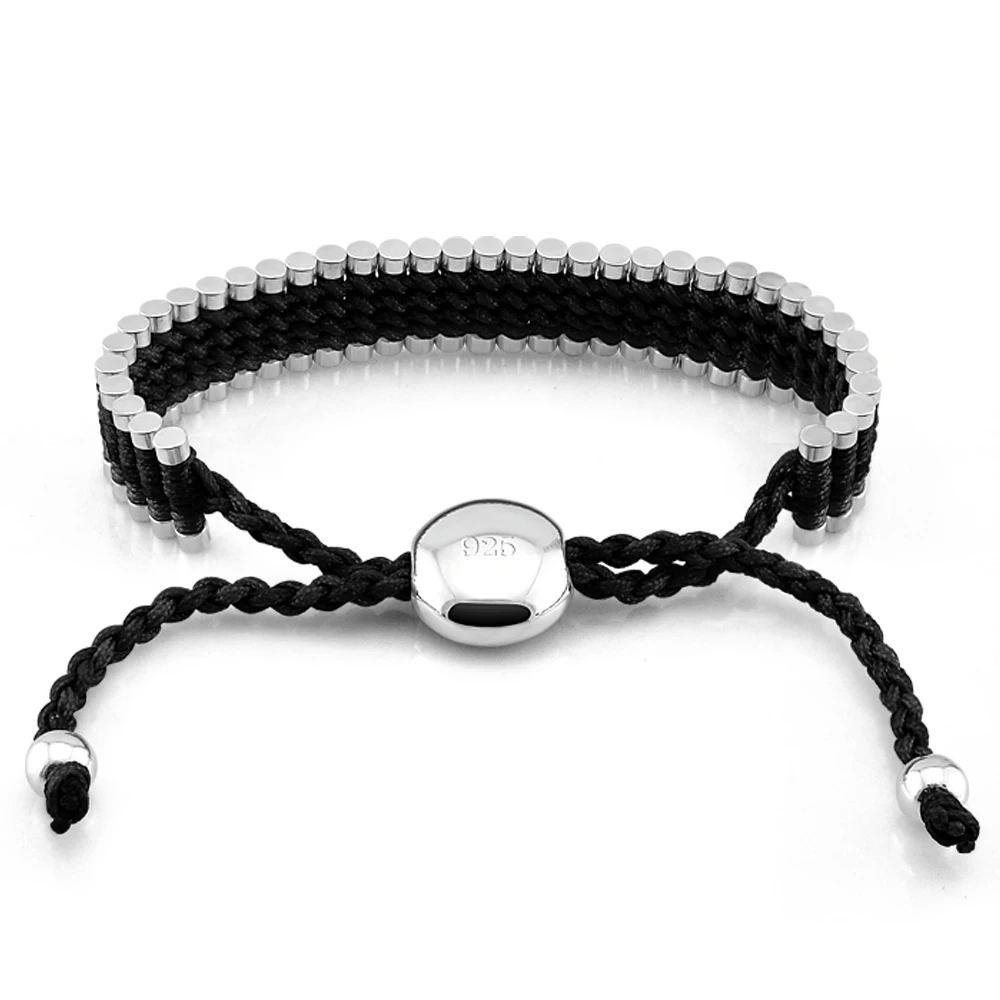 Hot selling brand Trendy Charm Cuff Bracelets Bangles Jewelry Vintage Hand-Woven Black Rope Bracelet Adjustable Size 925 Silver
Hot selling brand Trendy Charm Cuff Bracelets Bangles Jewelry Vintage Hand-Woven Black Rope Bracelet Adjustable Size 925 Silver