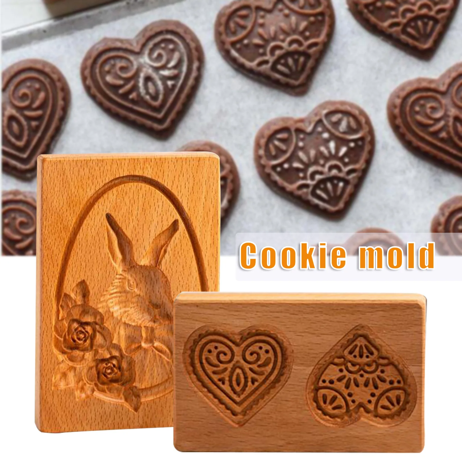 Carved Wooden Cookie Mold DIY Gingerbread Cookie Cutter Mould Practical Kitchen Baking Tools Easy Operation HK3
Carved Wooden Cookie Mold DIY Gingerbread Cookie Cutter Mould Practical Kitchen Baking Tools Easy Operation HK3
