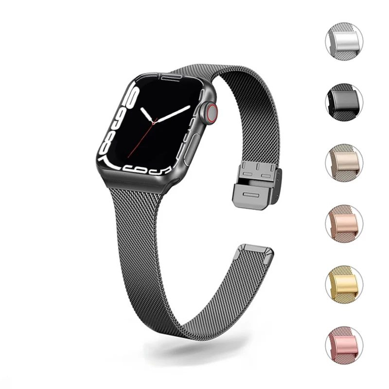 Ремешок «Миланская петля» для Apple Watch band 45 мм/41 мм 44 мм 40 мм, браслет из нержавеющей стали для iWatch band, Apple watch series 5 4 3 SE 6 7
Ремешок «Миланская петля» для Apple Watch band 45 мм/41 мм 44 мм 40 мм, браслет из нержавеющей стали для iWatch band, Apple watch series 5 4 3 SE 6 7