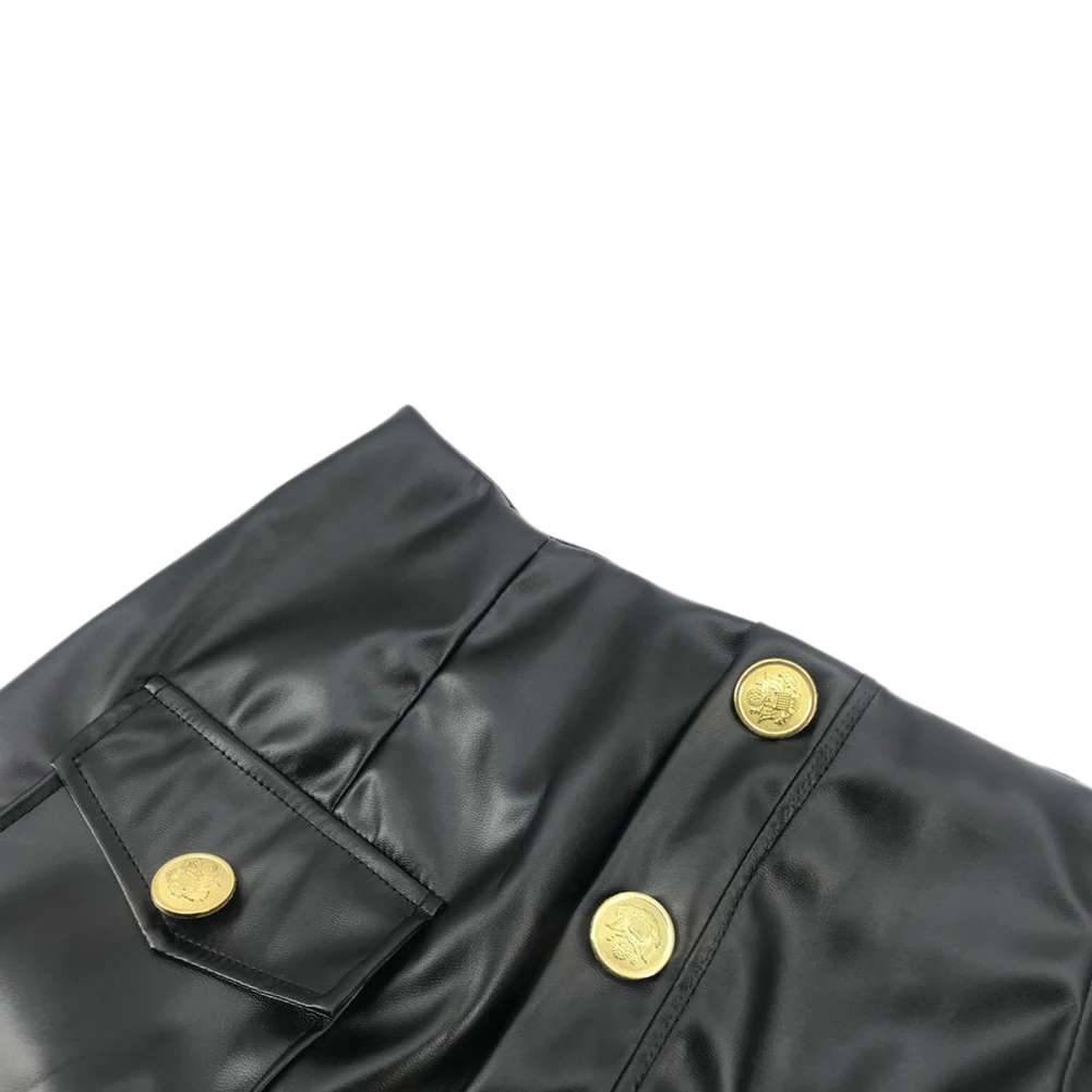 AA Women PU Leather High Waist Mini Skirt Bodycon Pencil Short Skirt Clubwear Party Buttons Pockets Balck Summer Women Skirt
AA Women PU Leather High Waist Mini Skirt Bodycon Pencil Short Skirt Clubwear Party Buttons Pockets Balck Summer Women Skirt