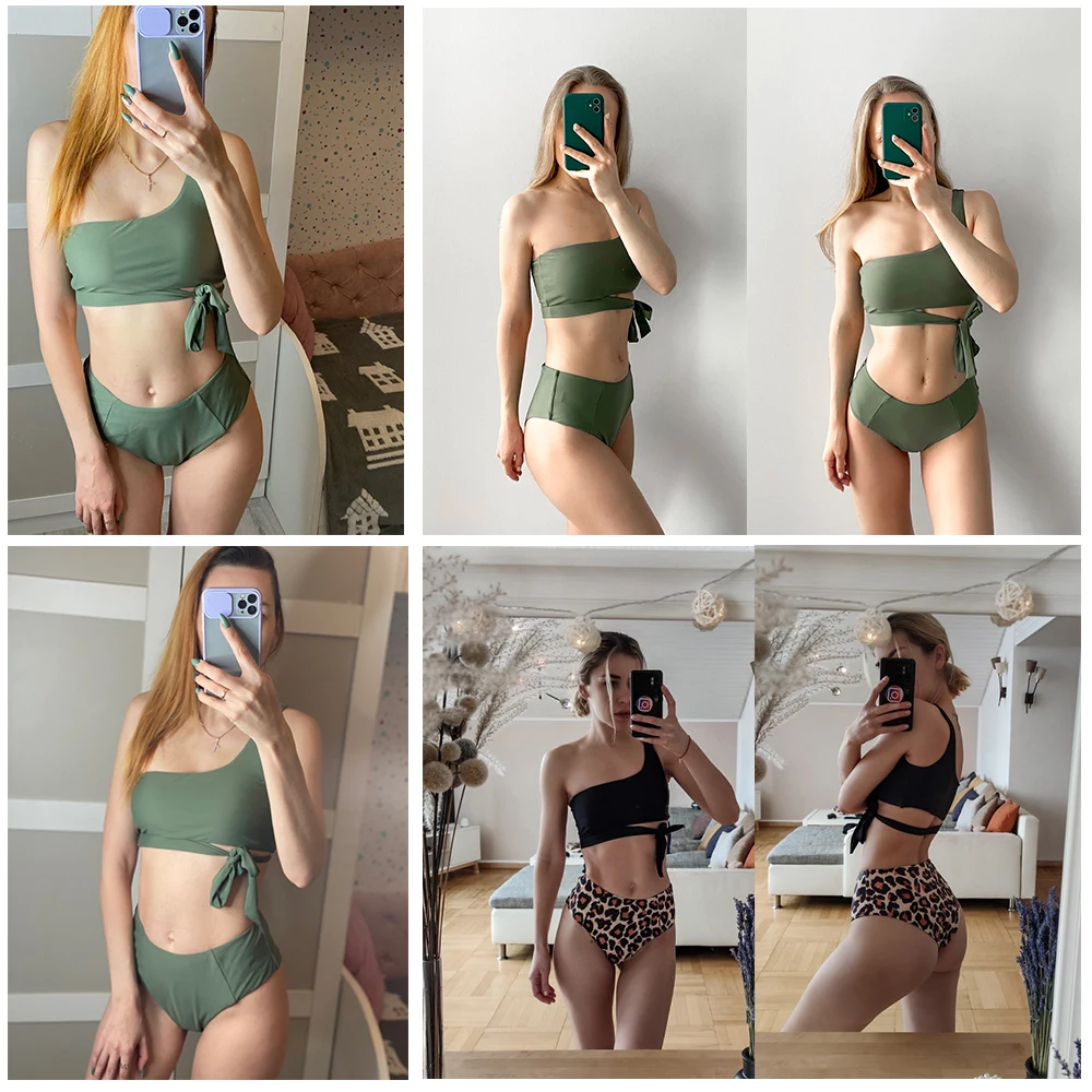 Sexy Bikini Women 2021 High Waist Swimsuit One Shoulder Swimwear Bandeau Bathing Suit Print Beach Wear Solid Biquini Set Female
Sexy Bikini Women 2021 High Waist Swimsuit One Shoulder Swimwear Bandeau Bathing Suit Print Beach Wear Solid Biquini Set Female
