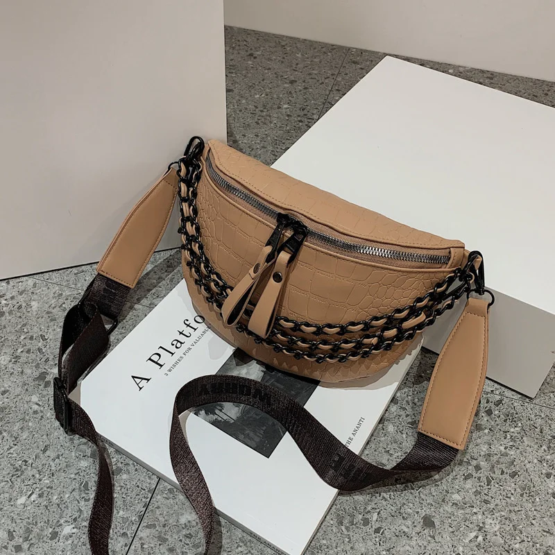 Wide Shoulder Belt Waist Bag Fashion Chain Bag New Fashion Leisure Messenger Single Shoulder Chest Bag Fashion Women's Bag
Wide Shoulder Belt Waist Bag Fashion Chain Bag New Fashion Leisure Messenger Single Shoulder Chest Bag Fashion Women's Bag