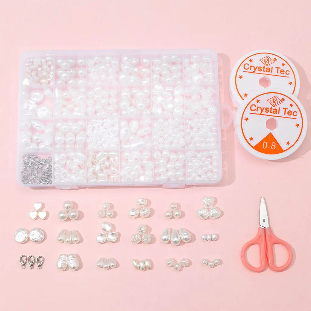 690x Imitation Pearl Bead Jewelry Making Decoration DIY Handmaking Jewelry Set Glossy Craft Necklace Bracelet for Women
690x Imitation Pearl Bead Jewelry Making Decoration DIY Handmaking Jewelry Set Glossy Craft Necklace Bracelet for Women