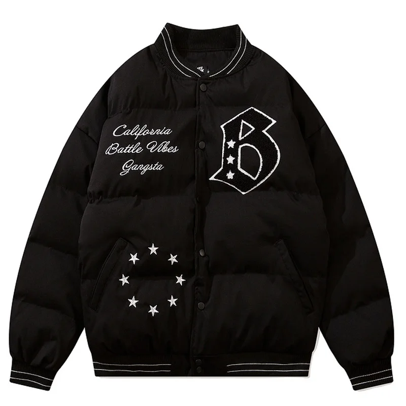 Mens Loose Letter Embroidery Hipster Parkas Streetwear Cashew Flowers Jacket Unisex Winter Harajuku Thick Warm Baseball Parka
Mens Loose Letter Embroidery Hipster Parkas Streetwear Cashew Flowers Jacket Unisex Winter Harajuku Thick Warm Baseball Parka
