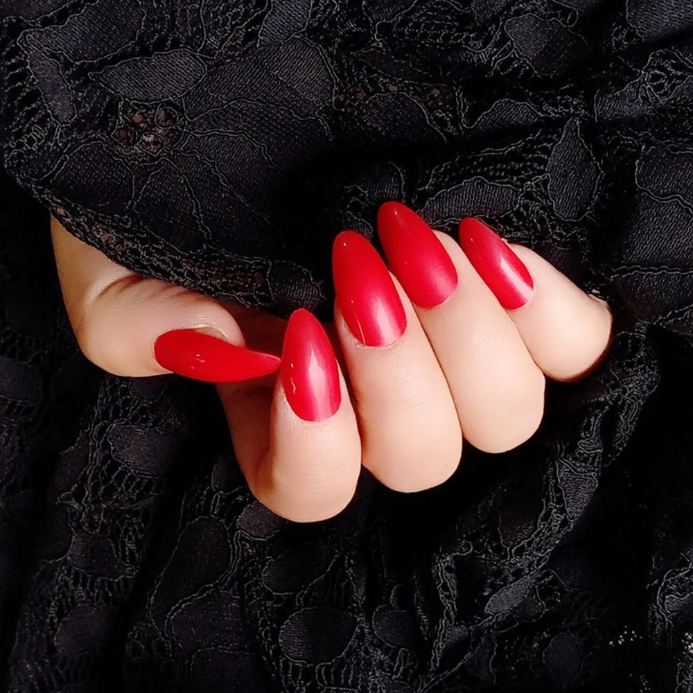 24pcs Solid Color Fake Nail Art 20 Colors Long Sharp Head Red Black Pink Full Cover False Nails Tips with Glue Sticker Wholesale
24pcs Solid Color Fake Nail Art 20 Colors Long Sharp Head Red Black Pink Full Cover False Nails Tips with Glue Sticker Wholesale