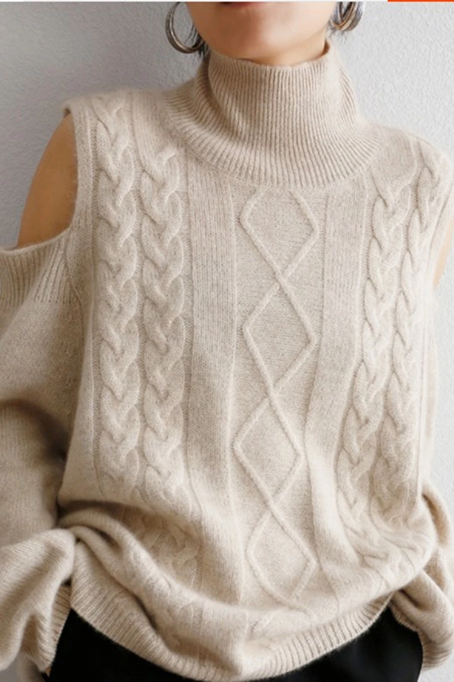 2020 Limited Winter New Women's Sweater Pure Color Cashmere Off-shoulder Outer Wear Turtleneck Pullover Loose Padded Wool Long
2020 Limited Winter New Women's Sweater Pure Color Cashmere Off-shoulder Outer Wear Turtleneck Pullover Loose Padded Wool Long