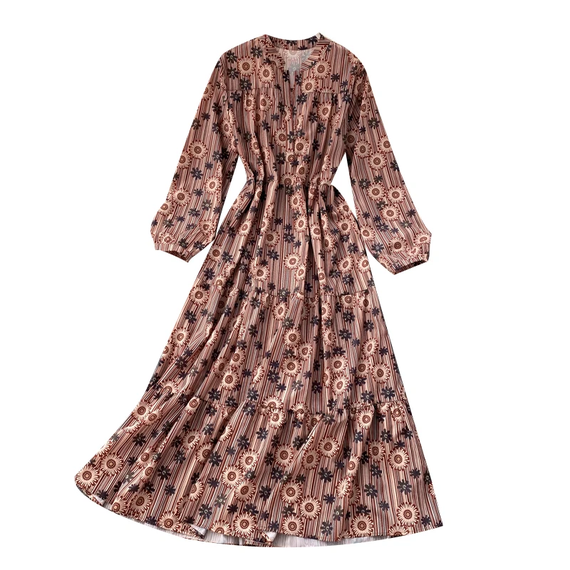 Women's Spring Autumn Dress French Retro V-neck Floral Dress New Lantern Sleeve Loose Lotus Leaf Female Dresses QX932
Women's Spring Autumn Dress French Retro V-neck Floral Dress New Lantern Sleeve Loose Lotus Leaf Female Dresses QX932