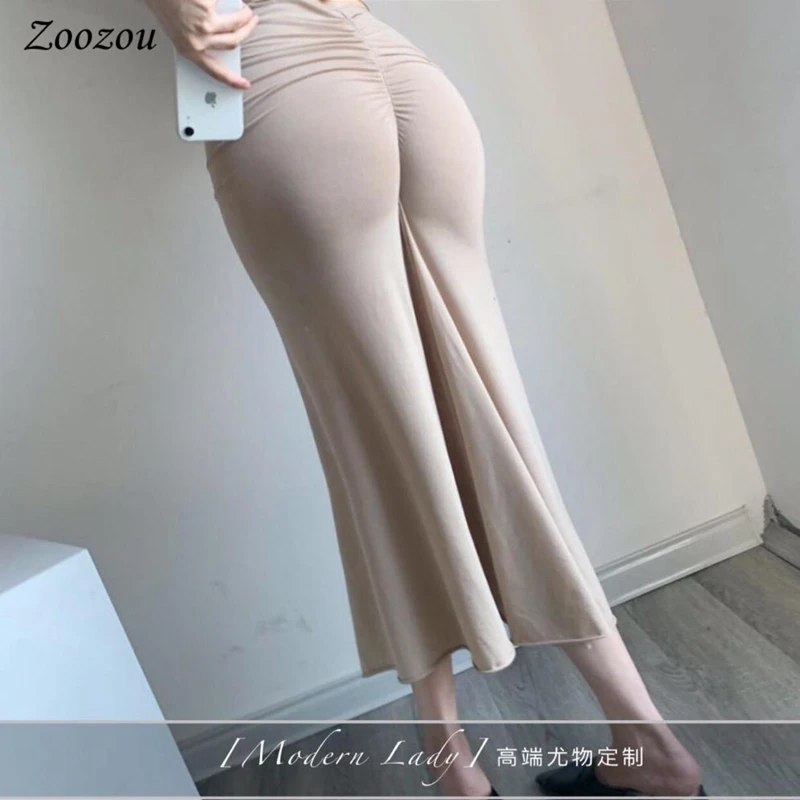 Women Butt Lift Stretch Push Up Hips Skirts High Waist Elastic Folds Asymmetrical Trumpet Mermaid Skirt Casual Simple Long Skirt
Women Butt Lift Stretch Push Up Hips Skirts High Waist Elastic Folds Asymmetrical Trumpet Mermaid Skirt Casual Simple Long Skirt