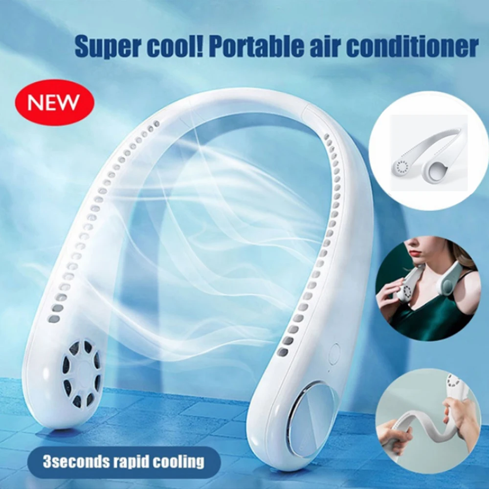 Summer Air Cooling Neck Fan Bladeless Hanging Neckband Fan Air Cooler Outdoor Sport Mini USB Rechargeable Neckband Fans Mute
Summer Air Cooling Neck Fan Bladeless Hanging Neckband Fan Air Cooler Outdoor Sport Mini USB Rechargeable Neckband Fans Mute