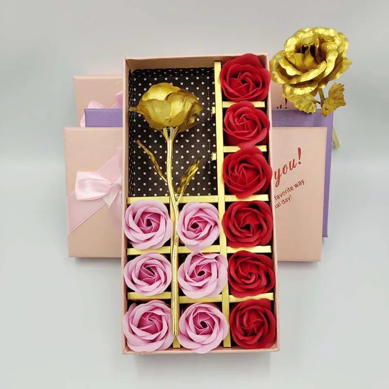 12 simulation soap flower gift box gold foil rose Chinese Valentine's Day practical creative birthday gift
12 simulation soap flower gift box gold foil rose Chinese Valentine's Day practical creative birthday gift