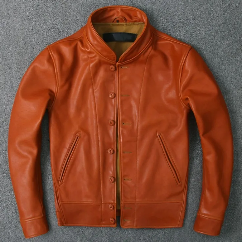 Men Genuine Leather Jacket Vintage Slim Fit Cowhide Office Moto & Biker Coat Autumn Real Runway Single Breasted Leather Overcoat
Men Genuine Leather Jacket Vintage Slim Fit Cowhide Office Moto & Biker Coat Autumn Real Runway Single Breasted Leather Overcoat