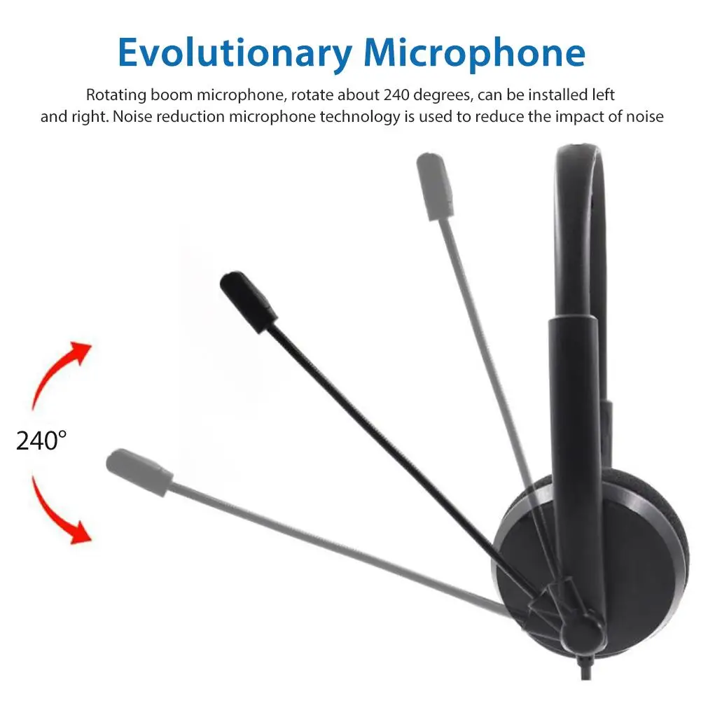 USB Computer Earphone Headphones Wired Control headset with Noise reduction Microphone for PC Online Lessons Conference
USB Computer Earphone Headphones Wired Control headset with Noise reduction Microphone for PC Online Lessons Conference