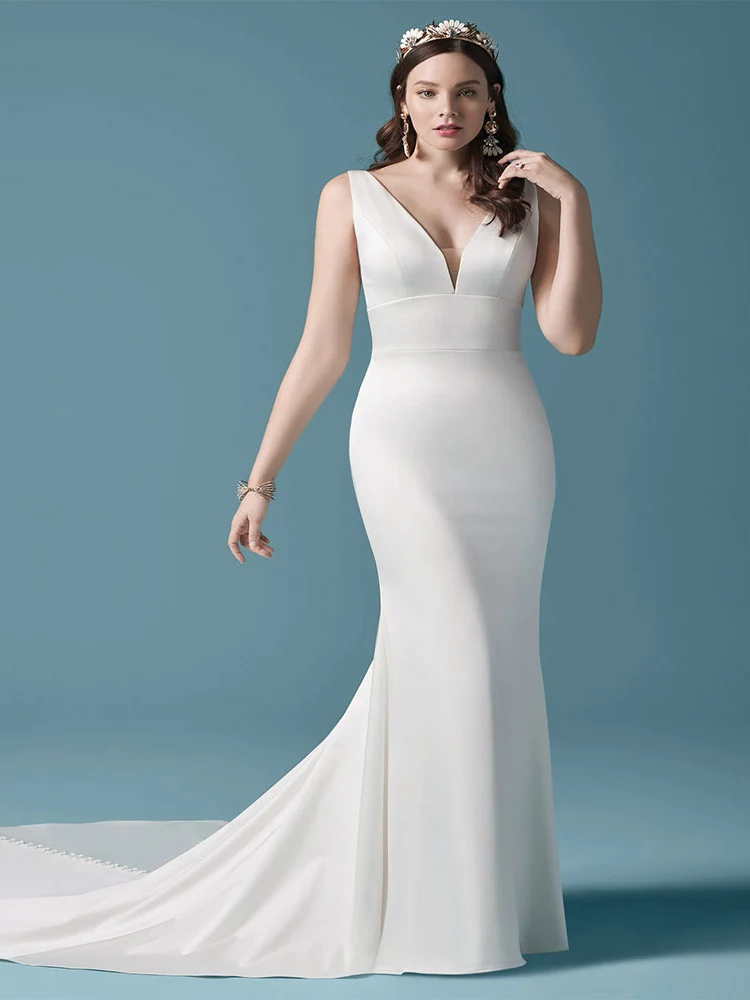Wedding Dresses Mermaid V-Neck Off The Shoulder Backless Button Draped 2020 Elegant Sexy Fashion Long Bridal Gowns
Wedding Dresses Mermaid V-Neck Off The Shoulder Backless Button Draped 2020 Elegant Sexy Fashion Long Bridal Gowns