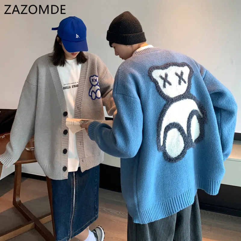 ZAZOMDE Autumn Bear Cardigan Jumpers Unisex Knitwear Fashion Streetwear Button Couple Sweater Coat High Street Clothes Tops Male
ZAZOMDE Autumn Bear Cardigan Jumpers Unisex Knitwear Fashion Streetwear Button Couple Sweater Coat High Street Clothes Tops Male