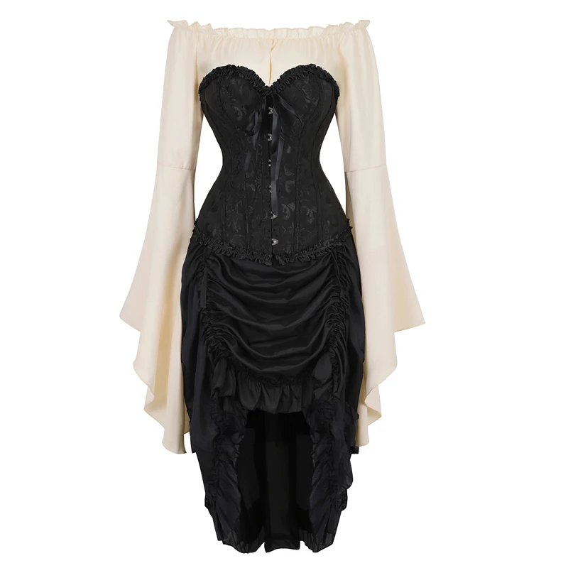 Corset Dress Top Skirt 3 Piece Costume Cosplay Gothic Corsets Bustier Plus Size Burlesque Costume Vintage Basque Korsett
Corset Dress Top Skirt 3 Piece Costume Cosplay Gothic Corsets Bustier Plus Size Burlesque Costume Vintage Basque Korsett