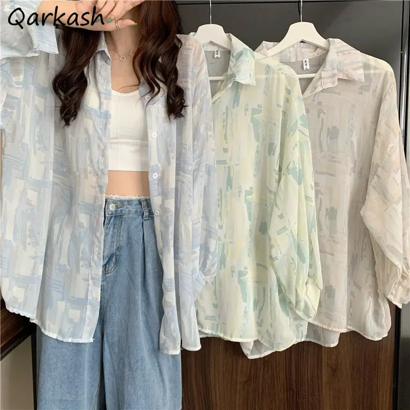 Shirts Women Print Summer Thin Loose Sun-proof Long Sleeve Retro Cozy All-match Camisas Mujer Fashion Harajuku Design Students
Shirts Women Print Summer Thin Loose Sun-proof Long Sleeve Retro Cozy All-match Camisas Mujer Fashion Harajuku Design Students