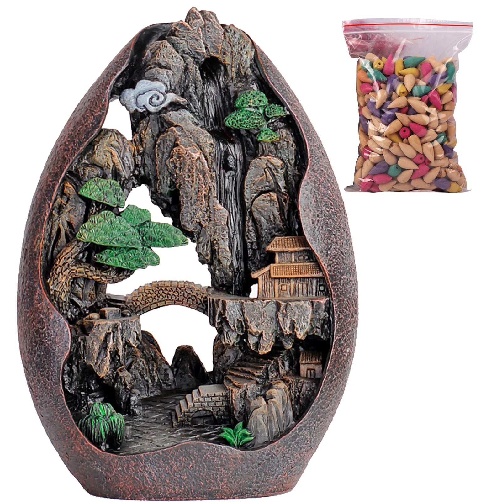 Waterfall Incense Burner Ceramic Incense Holder Home Decor Best Christmas Gift With 50 Incense Cones Room Decoration
Waterfall Incense Burner Ceramic Incense Holder Home Decor Best Christmas Gift With 50 Incense Cones Room Decoration