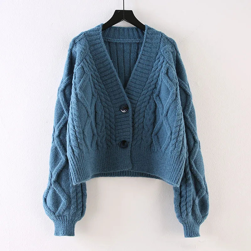SuperAen Solid V Neck Single Breasted Casual Full Knitted Cardigan Women's Autumn Winter New Loose Twist Sweater Short Coat
SuperAen Solid V Neck Single Breasted Casual Full Knitted Cardigan Women's Autumn Winter New Loose Twist Sweater Short Coat