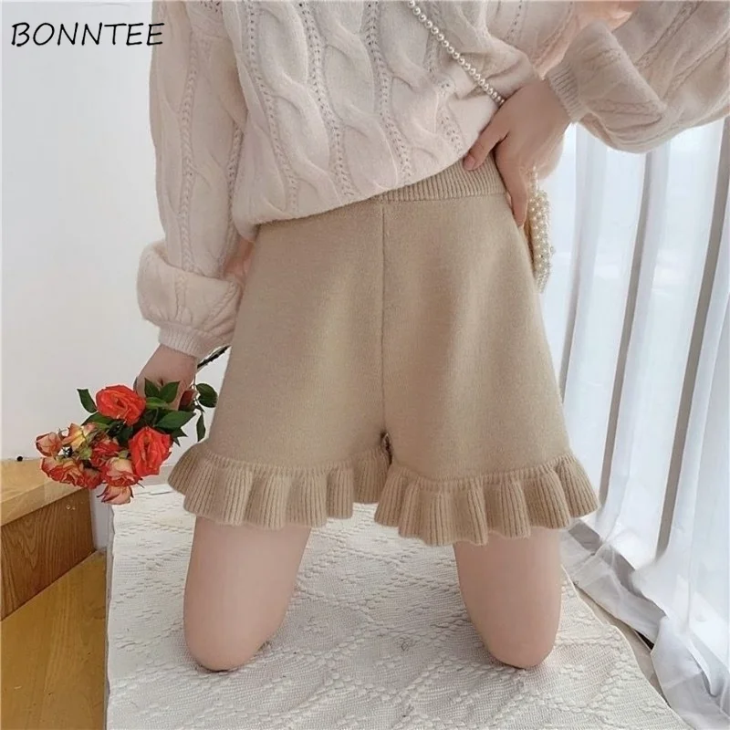 Shorts Womens Autumn Knitting Ruffles Korean Style Feminino Simple Pure High Elastic Waist Cozy Casual Prevalent Classy Tender
Shorts Womens Autumn Knitting Ruffles Korean Style Feminino Simple Pure High Elastic Waist Cozy Casual Prevalent Classy Tender
