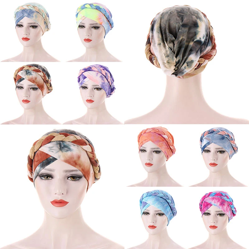 2021 New Tie-dyed brushed milk silk fabric braid Inner Muslim hat Women Turban Hijab Headwrap Female India Hat For Adults
2021 New Tie-dyed brushed milk silk fabric braid Inner Muslim hat Women Turban Hijab Headwrap Female India Hat For Adults