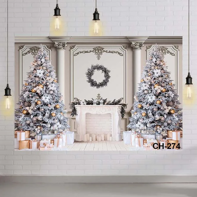 Classic White Christmas Photo Backdrop Xmas Trees Retro Fireplace Background Decorations Living Room Family Portrait Photocall
Classic White Christmas Photo Backdrop Xmas Trees Retro Fireplace Background Decorations Living Room Family Portrait Photocall