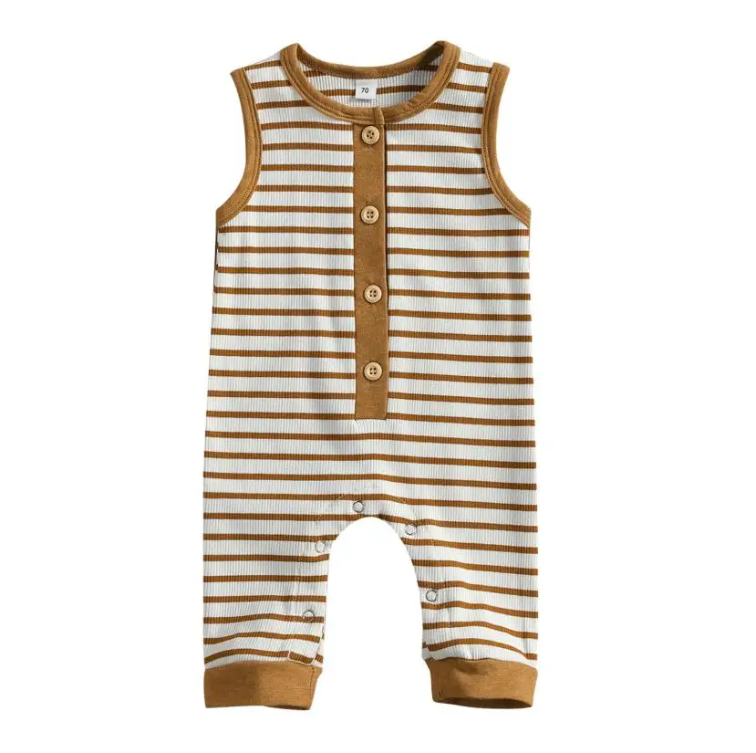 Baby Boys Casual Sleeveless Jumpsuit Summer Fashion Sleeveless Striped Round Neck Cotton Single-breasted Rompers
Baby Boys Casual Sleeveless Jumpsuit Summer Fashion Sleeveless Striped Round Neck Cotton Single-breasted Rompers