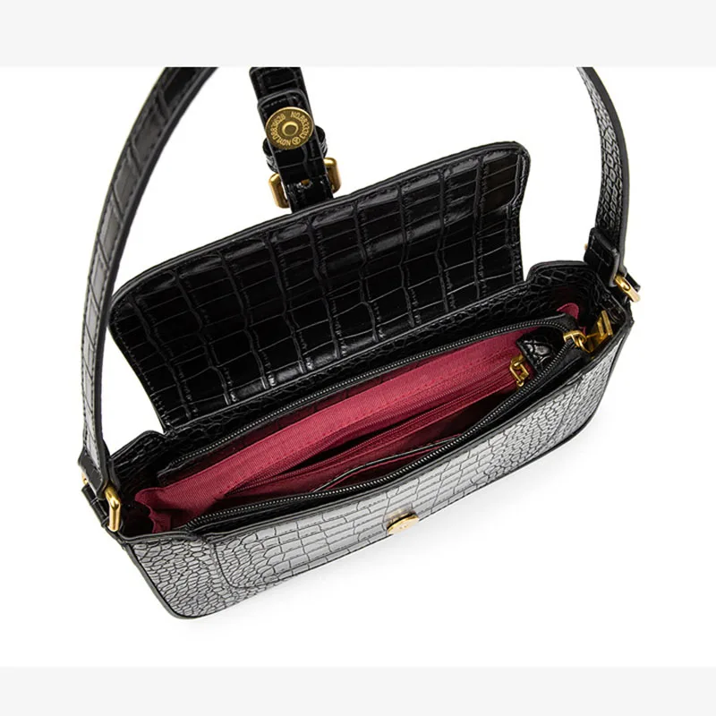 Luxury PU Leather Handbags Crocodile Pattern Shoulder Bags Small Vintage Lady Handbag 2020 New FashionFemale Bag Black Flap Tote
Luxury PU Leather Handbags Crocodile Pattern Shoulder Bags Small Vintage Lady Handbag 2020 New FashionFemale Bag Black Flap Tote