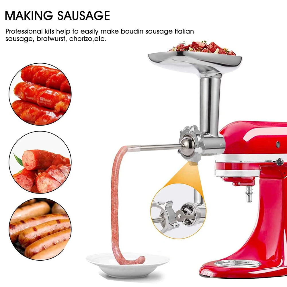 Metal Meat Grinder Attachment For KitchenAid Stand Mixers Sausage Stuffer Metal Food Grinder Food Processor Kitchen Dining Bar
Metal Meat Grinder Attachment For KitchenAid Stand Mixers Sausage Stuffer Metal Food Grinder Food Processor Kitchen Dining Bar