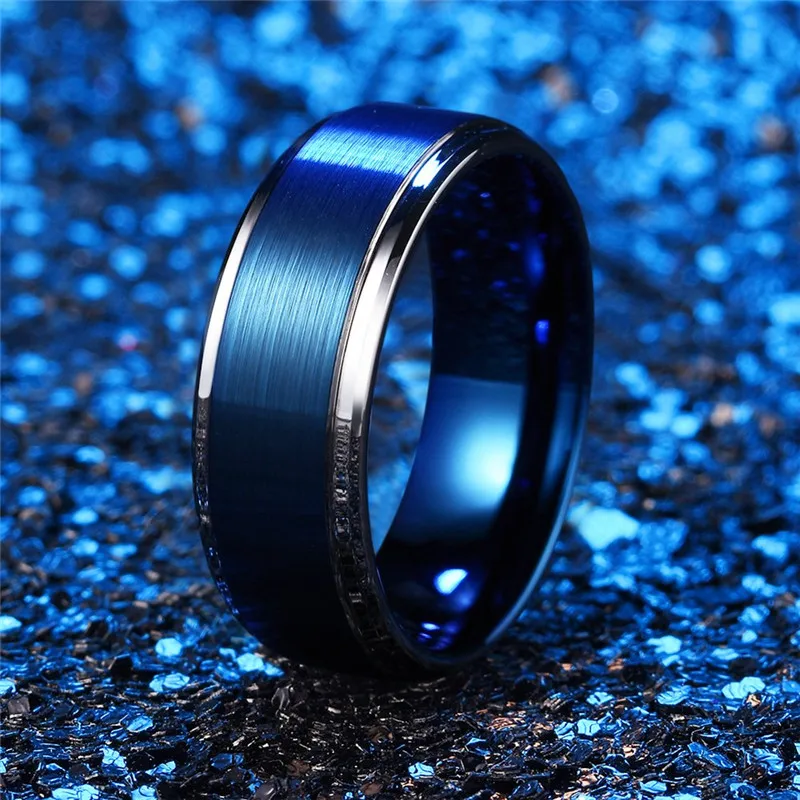 I & FDLK Fashion Men's 8Mm Tungsten Wedding Ring Blue Brushed Silver Color Peripheral Wedding Ring Engagement Ring Couple Gift
I & FDLK Fashion Men's 8Mm Tungsten Wedding Ring Blue Brushed Silver Color Peripheral Wedding Ring Engagement Ring Couple Gift