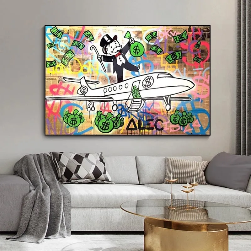 Alec Monopoly Print Graffiti Poster and Prints Canvas Painting Aircraft Modern Money Wall Art Dollar Modular Picture Home Decor
Alec Monopoly Print Graffiti Poster and Prints Canvas Painting Aircraft Modern Money Wall Art Dollar Modular Picture Home Decor