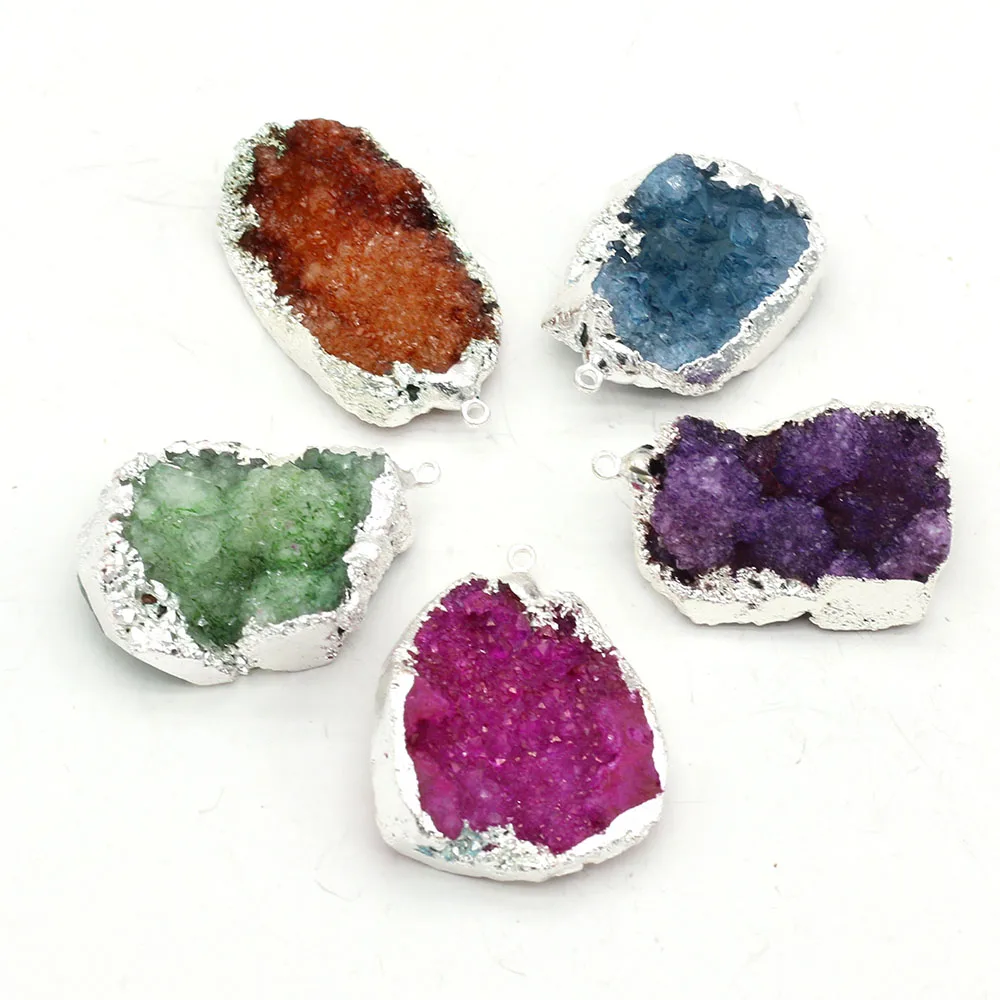 Natural Druzy Stone Pendant Charms Plating Silver Agates Stone Pendant for Jewerly DIY Necklace Bracelet Accessories Making
Natural Druzy Stone Pendant Charms Plating Silver Agates Stone Pendant for Jewerly DIY Necklace Bracelet Accessories Making