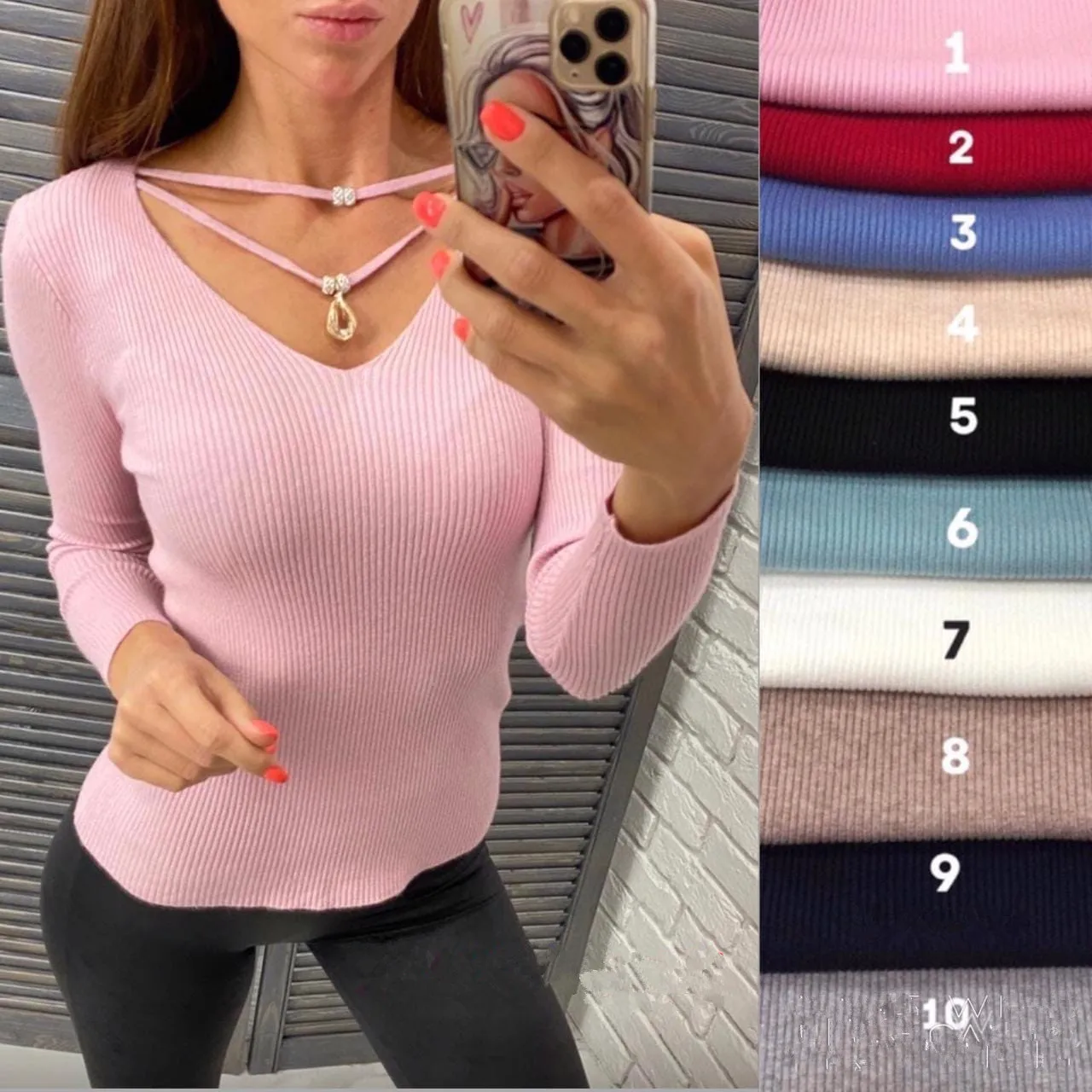 Повседневный свитер, пуловер с V-образным вырезом, вязаный, новинка сезона осень-зима 2021, однотонные модные облегающие свитера, розовый женс... 
Повседневный свитер, пуловер с V-образным вырезом, вязаный, новинка сезона осень-зима 2021, однотонные модные облегающие свитера, розовый женс...