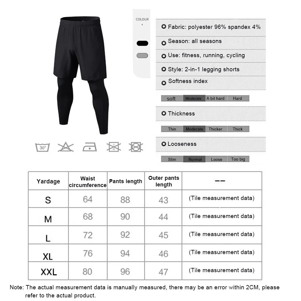 Men 2 in 1 Leggings Running Shorts Workout Training Compression Tight Quick-drying Pants for Gym Fitness Running Basketball
Men 2 in 1 Leggings Running Shorts Workout Training Compression Tight Quick-drying Pants for Gym Fitness Running Basketball