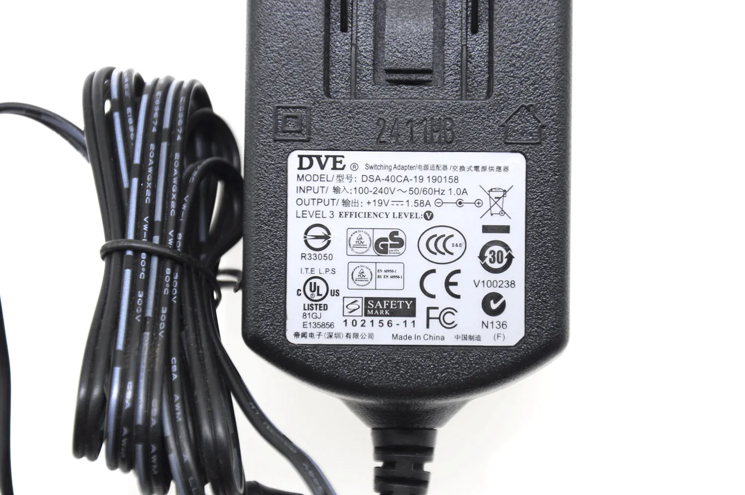 Original DVE 19V 1.58A FOR viewsonic LCD monitor AC adapter Power supply 19030E VS14886 VX2770S VX2253MH VS14880 ADS-40SG-19-3
Original DVE 19V 1.58A FOR viewsonic LCD monitor AC adapter Power supply 19030E VS14886 VX2770S VX2253MH VS14880 ADS-40SG-19-3