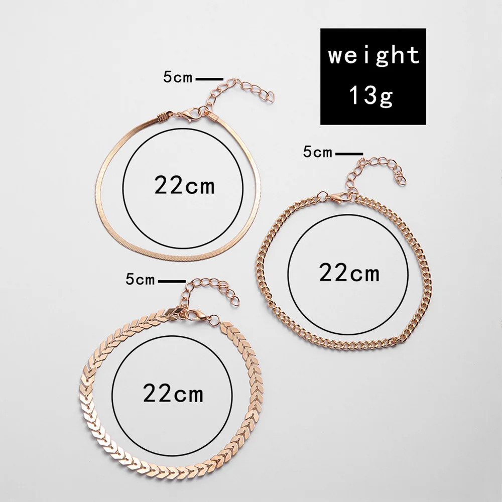 3 Pcs/set Boho Anklet Foot Geometry Chain Ankle Summer Bracelet Fish Scales Chain Charm Sandals Barefoot Beach Foot Jewelry
3 Pcs/set Boho Anklet Foot Geometry Chain Ankle Summer Bracelet Fish Scales Chain Charm Sandals Barefoot Beach Foot Jewelry