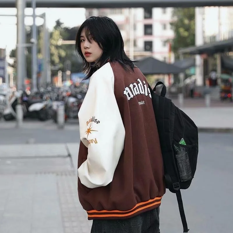 Women Baseball Uniform Coat Women's 2021 New Ins Fashion Street Bomber Jacket Loose BF Letter Embroidered Jacket
Women Baseball Uniform Coat Women's 2021 New Ins Fashion Street Bomber Jacket Loose BF Letter Embroidered Jacket