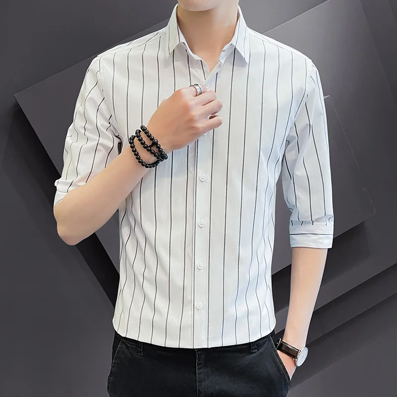 Shirt men's Korean fashion Quarter Sleeve 2021 summer fashion casual Slim Fit Shirt Men's clothes men's shirt
Shirt men's Korean fashion Quarter Sleeve 2021 summer fashion casual Slim Fit Shirt Men's clothes men's shirt