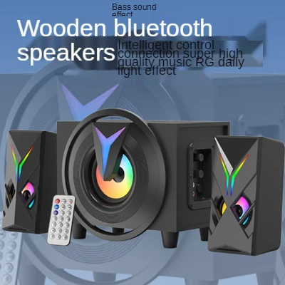 Wooden 2.1-inch desktop speaker RGB colored lights subwoofer active speaker suitable for home theater mobile phone computer USB
Wooden 2.1-inch desktop speaker RGB colored lights subwoofer active speaker suitable for home theater mobile phone computer USB