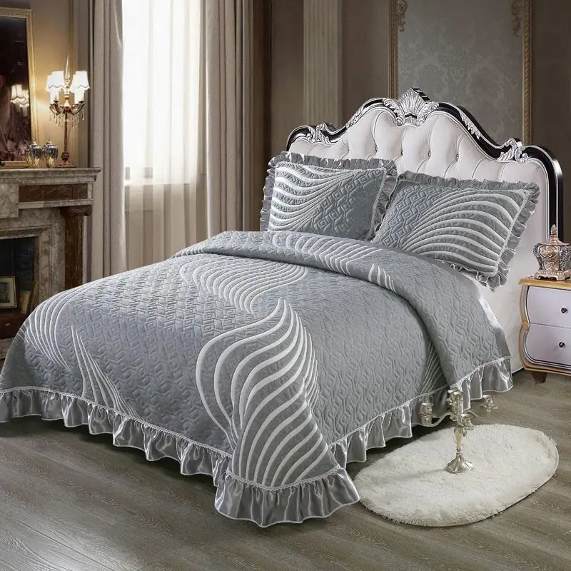 35 white gray Quilting Summer Quilt Knitted cotton Bedspread Set 3Pc Blankets 230x250cm/245/270cm Stitching Bed Covers
35 white gray Quilting Summer Quilt Knitted cotton Bedspread Set 3Pc Blankets 230x250cm/245/270cm Stitching Bed Covers