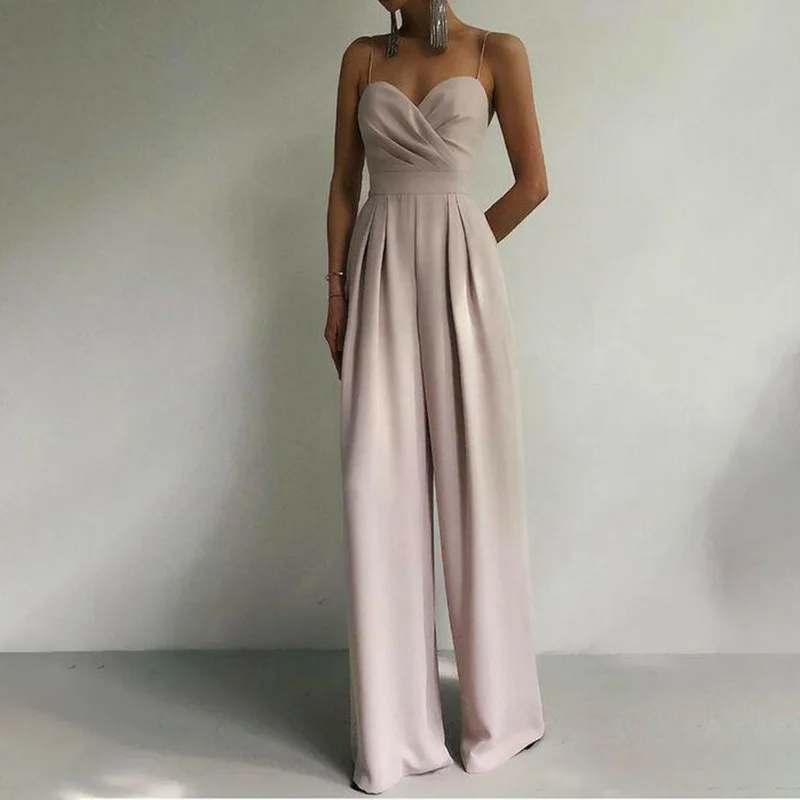 Solid Color Casual Spaghettic Strap Jumpsuits Women Slim Sleeveless Backless Romper Dropshipping
Solid Color Casual Spaghettic Strap Jumpsuits Women Slim Sleeveless Backless Romper Dropshipping